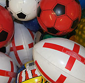 Beach toys and footballs
